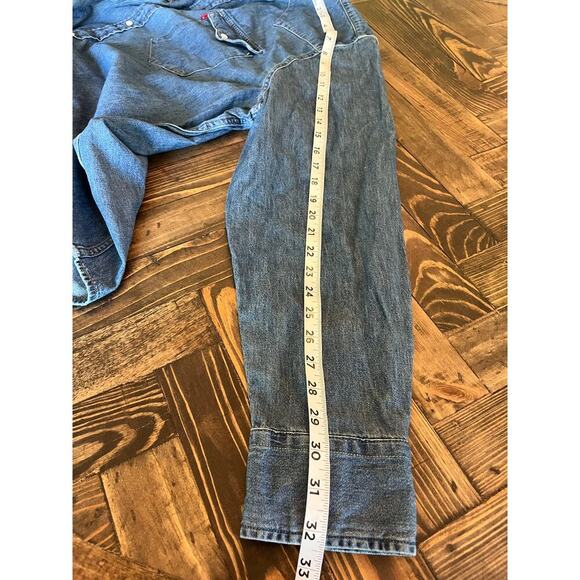 Levi’s Western Standard Fit Pearl Snap Button Down Men XXL Cowboy Work Denim - Picture 7 of 11